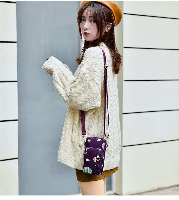 112g Weight Polyester Lining Material Zipper Closure Type Single Shoulder Strap Strap Type Phone Wallet Bags Type Daily Occasion Oxford Cloth Material Solid Color Pattern All Seasons Season Unisex Gender Fashion Style Square Shape Unisex All Seasons Oxford Cloth Fashion Phone Wallet 7