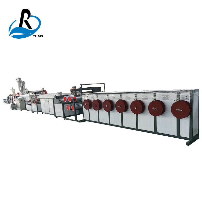 莱州一润机械厂捆扎绳机械填充绳网状撕裂膜PPPE绳撕裂膜扁丝设备