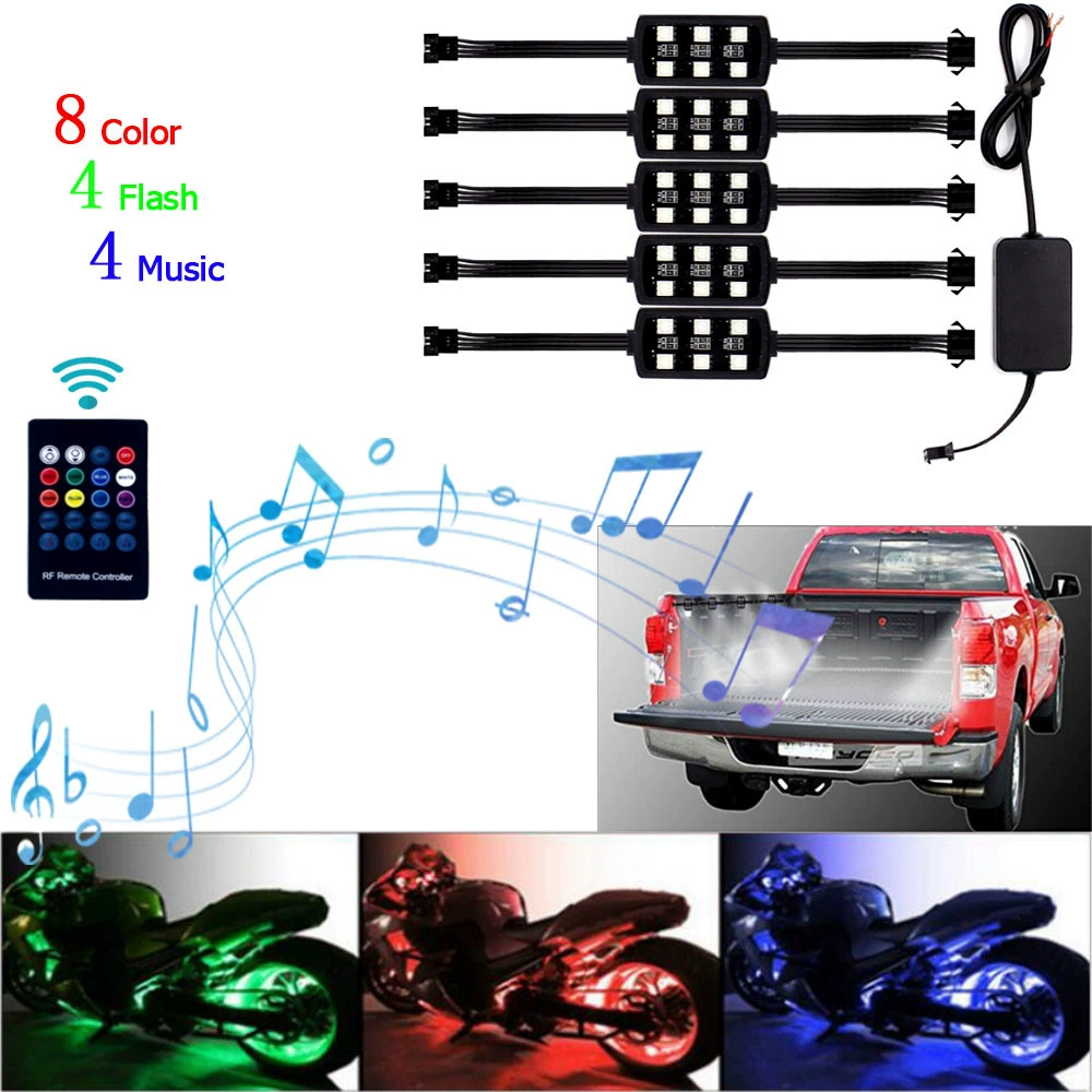 Мотоцикл светодиодный атмосферный свет один перетащите шесть RGB пикап полноцветный Голосовое управление атмосферный свет светодиодный свет для украшения салона автомобиля