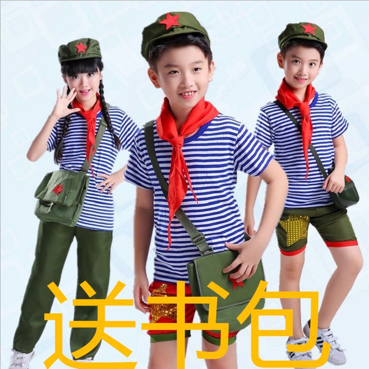 children activity Little Firefighters Act clothing kindergarten show Dance costume study Lei Feng costume dance