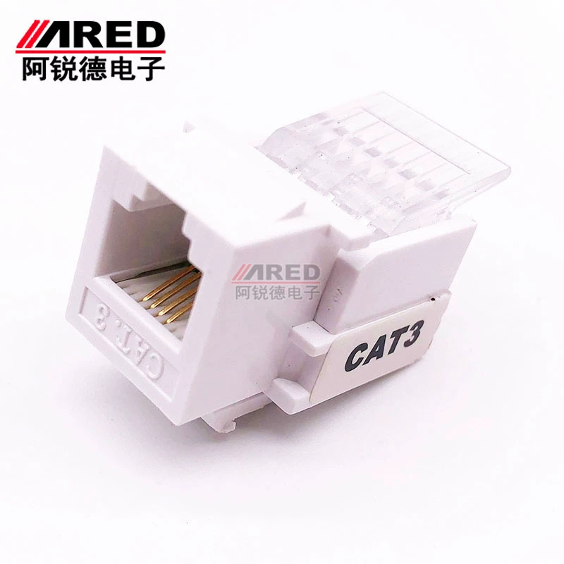AMP Style RJ11, голосовой модуль CAT3 без перфорации, позолоченный 4-ядерный трехклассный информационный модуль, модуль бесплатного вызова