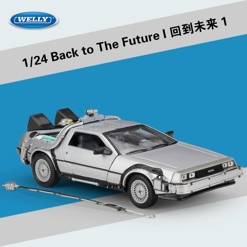 Реалистичная модель DeLorean из сплава масштаба 1:24 с миниатюрой персонажа - Назад в будущее, подарок на день рождения