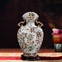景德镇陶瓷欧式花瓶仿古裂纹釉插花干花花瓶客厅现代家居装饰瓶