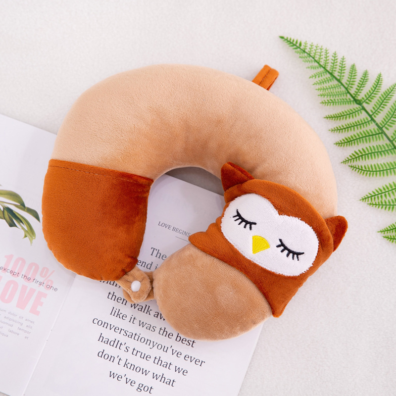 Almohada cervical creativa con diseño animal en forma de U con antifaz dos en uno regalo promocional personalizable