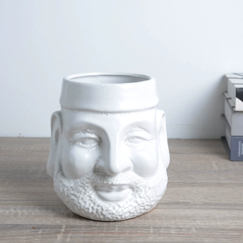 Цветочный горшок Санта Клауса цветочного горшка стороны белого Нордического стиля простой керамический