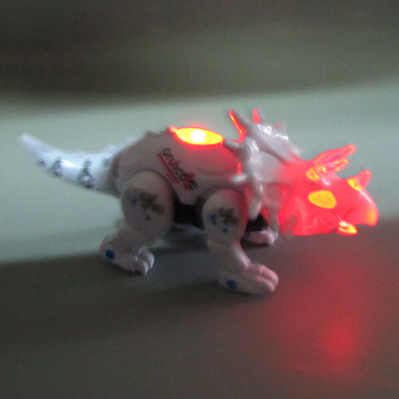 Nueva Mecánica Eléctrica triángulo dragón simulación de sonido automático caminando luz música puesto Venta caliente al por mayor juguetes