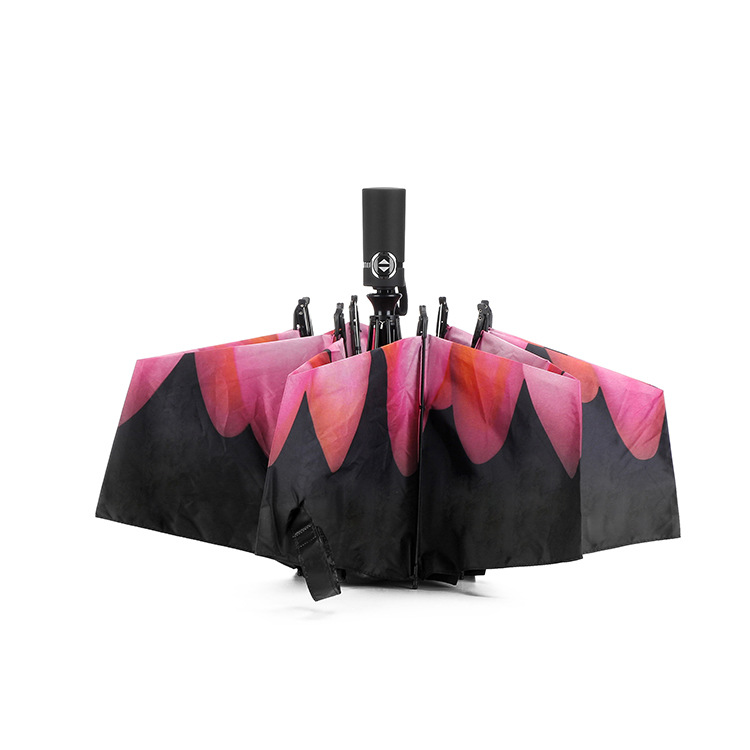 自动三折黑胶防晒太阳雨伞遮阳折叠伞防紫外线黑胶晴雨伞创意logo