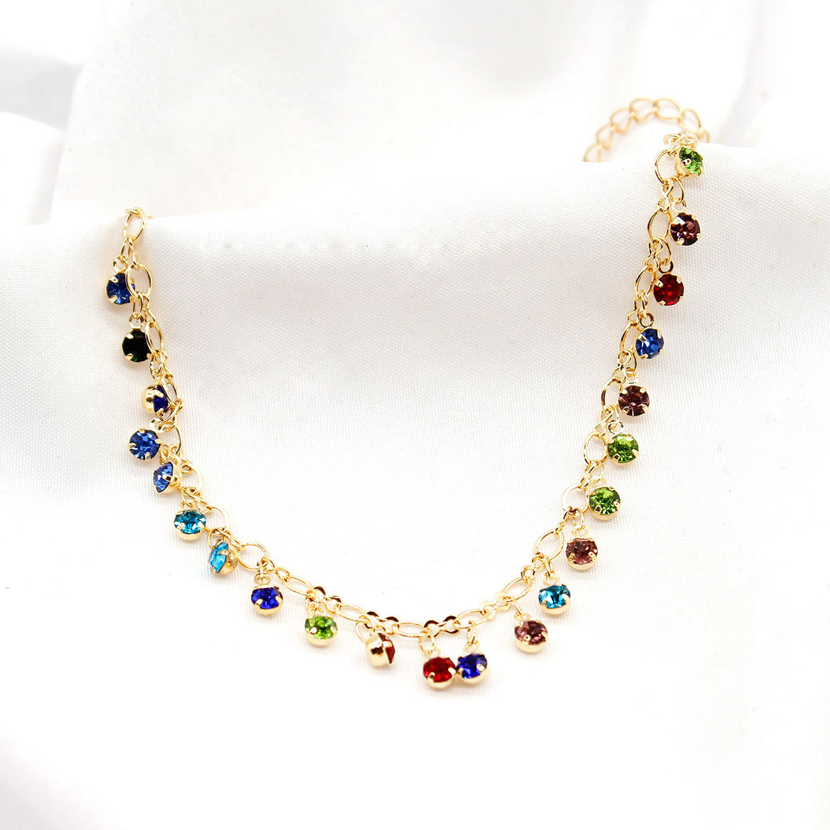 Title 7, Damen Kristall Mikro-Inlay bunte Diamant Fußket...