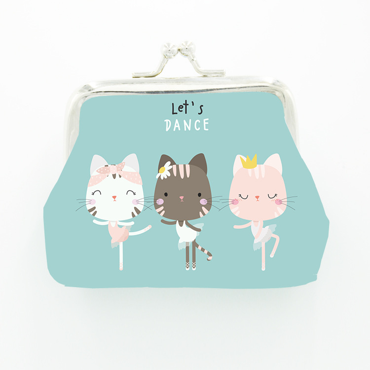 Unisex Cat Pu Leather Clasp Frame Wallets display picture 3