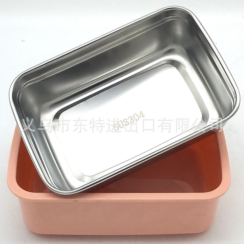 Stainless steel 304 wheat straw compartments bento box, student portable insulated lunch box, rectangular lunch box detail image 10
