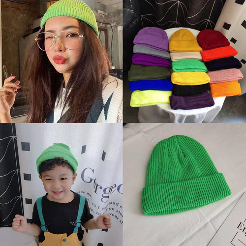 Autumn hat short hooligan hat men and women dome knitted woolen hat hip-hop student melon hat shopping hooligan cold hat
