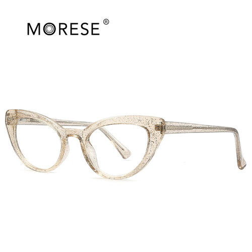 Source manufacturer fashionable cat-eye anti-blue light flat mirror for women TR90 personalized glitter glasses frame optical frame 2012