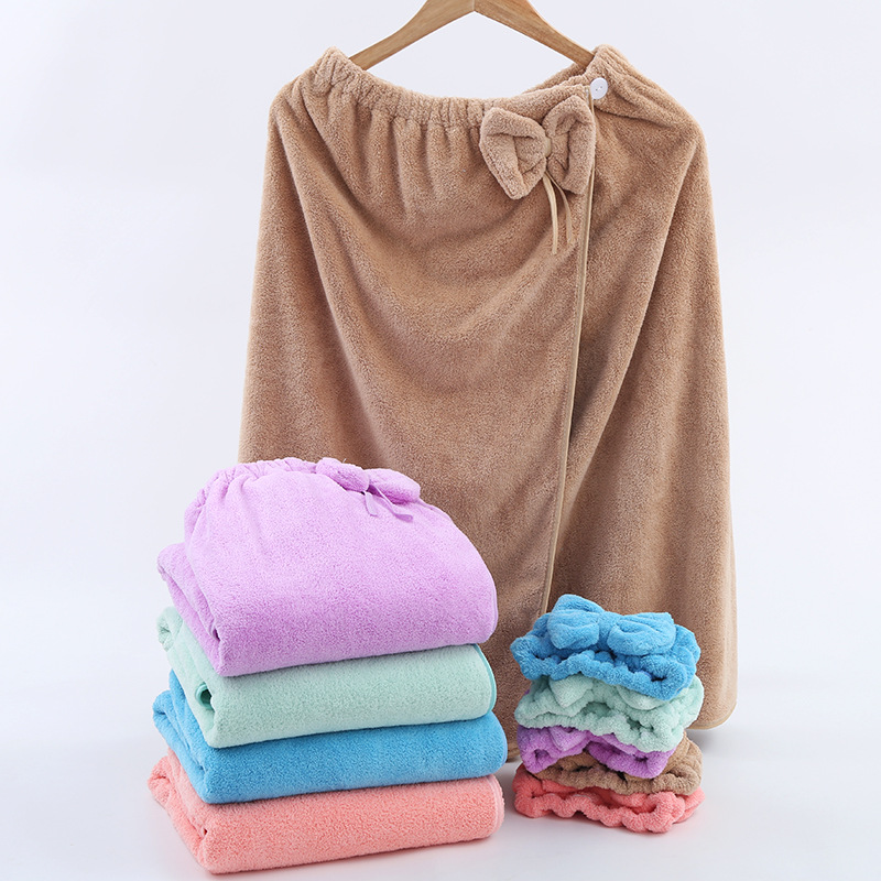 (2개) 고밀도 산호 양털 목욕 치마 세트 두꺼운 활 튜브 탑 목욕 타월을 입고 슈퍼 크로스 국경