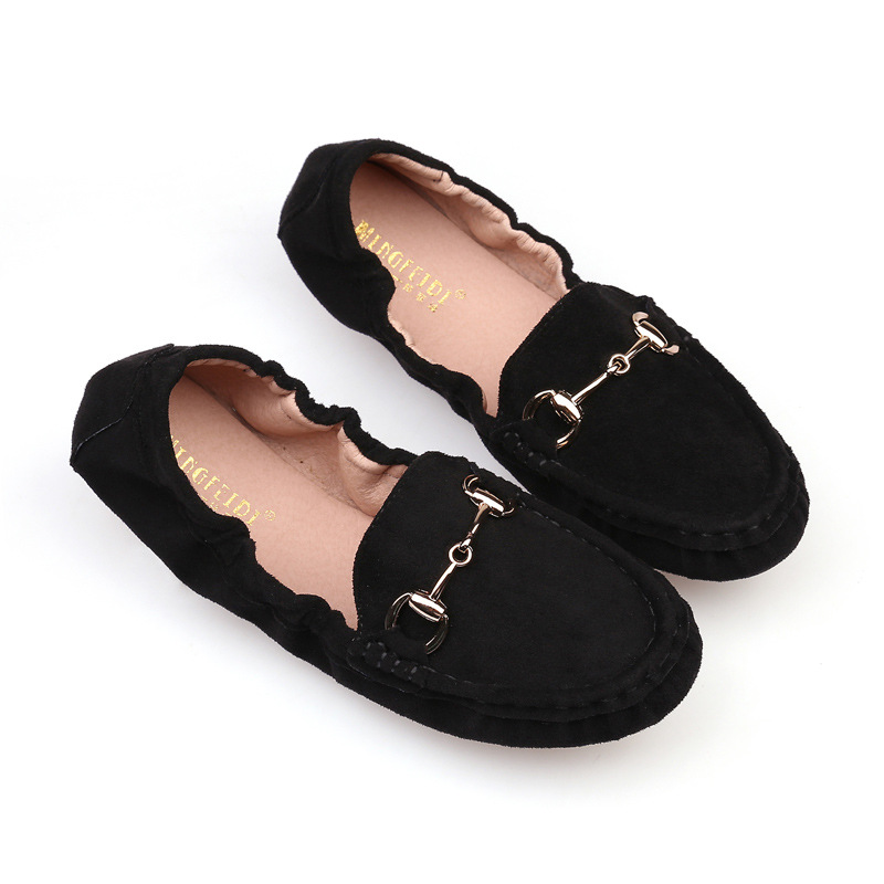 Mocasines para mujeres 2023 primavera y otoño estilo coreano versátil más tamaño de fondo suave zapatos planos para mujeres embarazadas zapatos de trabajo negro 41-43