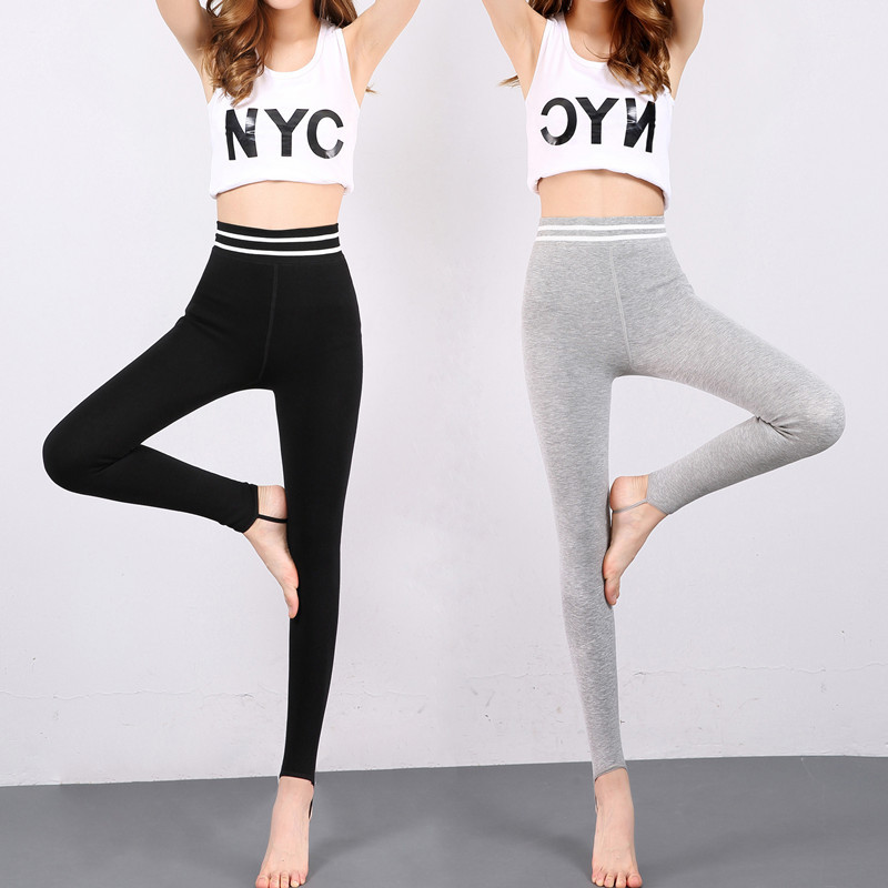 新品打底褲瑜伽褲彈力外穿加厚加絨緊身褲女秋冬季保暖褲運動踩腳