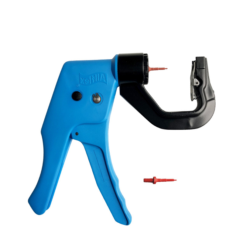 Fácil Fu vertical presionando continuo rebote oreja abrazadera veterinaria oreja abrazadera cerdo ganado ovejas automático rebote oreja abrazadera