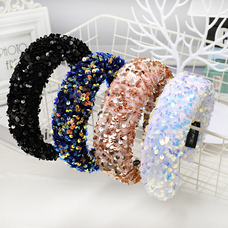 The New Boutique Hair Hoop High-grade Fabric Super Shiny Film Headband Hairpin display picture 16