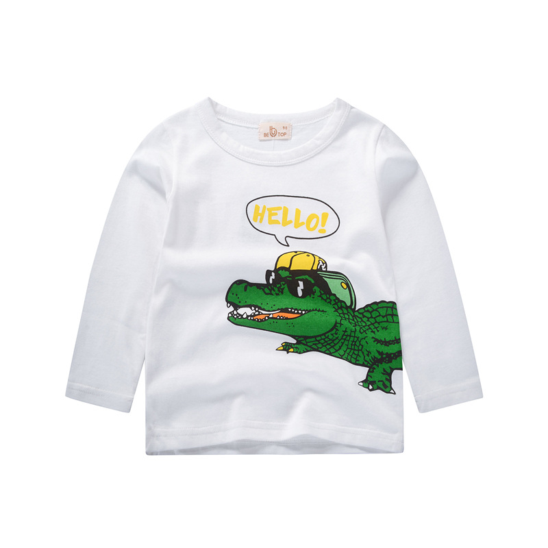 Niños de dibujos animados estilo coreano ropa para niños y niñas de manga larga otoño ropa bebé tops destacados estilo occidental Camiseta de manga larga Nuevo