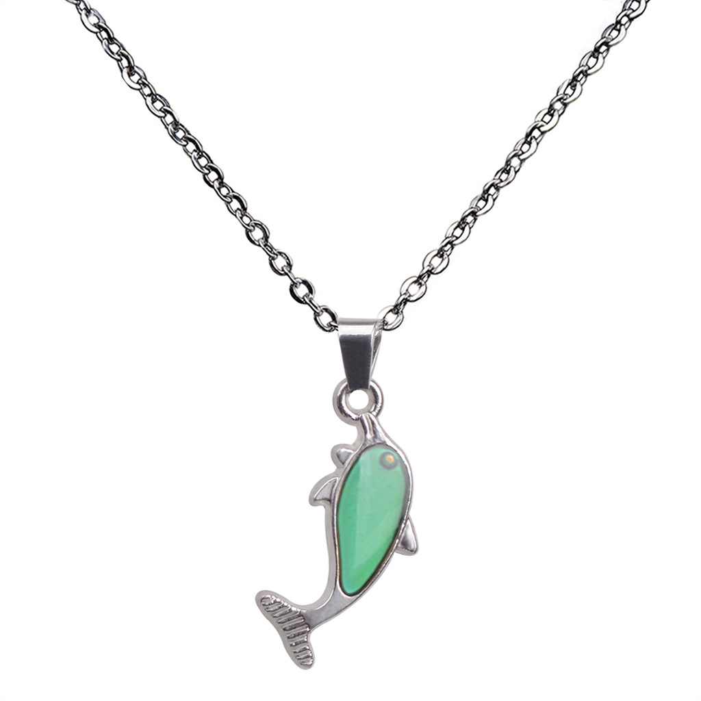 Fashion Dolphin Pendant Temperature-sensitive Pendant Stainless Steel Necklace display picture 6