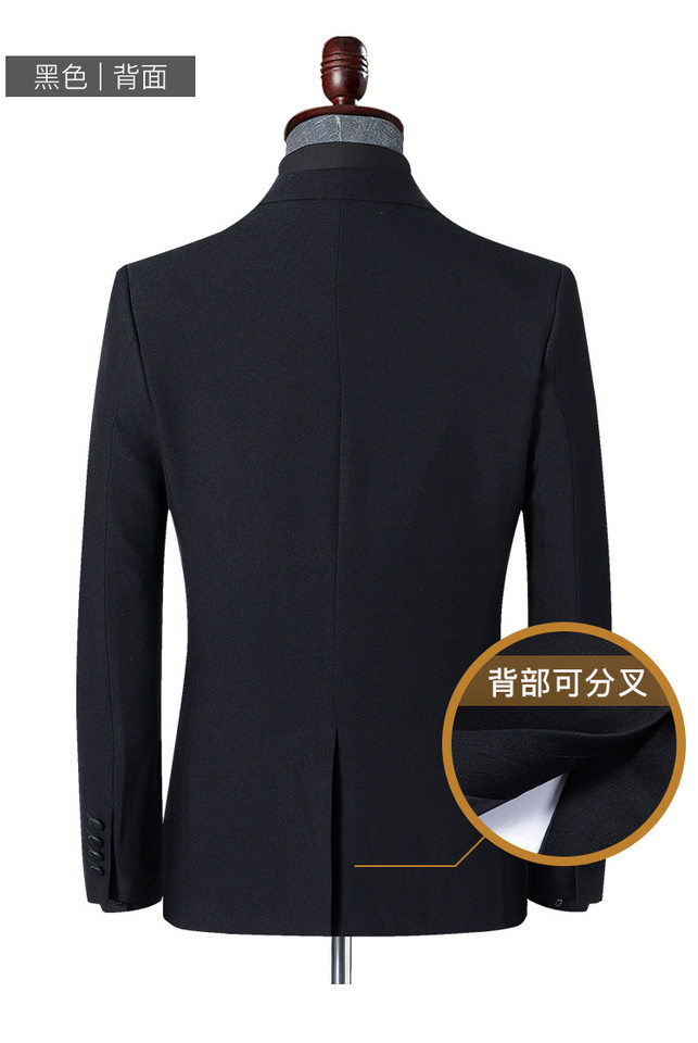 Áo vest nam dáng ôm một hàng cúc xẻ tà sau phong cách Hàn Quốc — Màu đen chi tiết 12