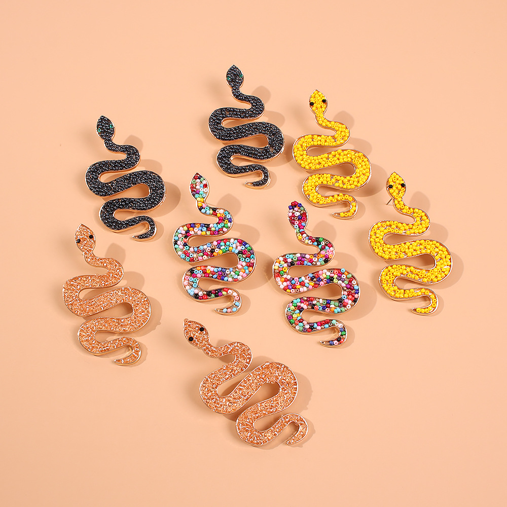 Rhinestone Three-dimensional Snake-shaped Earrings And Earrings display picture 11