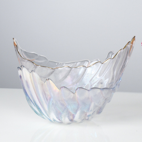 Creative Phnom Penh Feather Glass Bowl Fruit Plate Vegetable Salad Bowl Nordic Style Home Creative Internet Celebrity Dessert Bowl