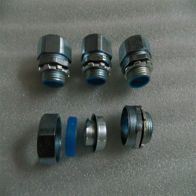 宝鸡福莱通锌合金软管接头 蛇皮管连接防水端接头