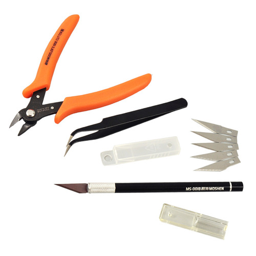 Model Gundam kit assembly DIY paper model set with pen knife modeling pliers for beginners