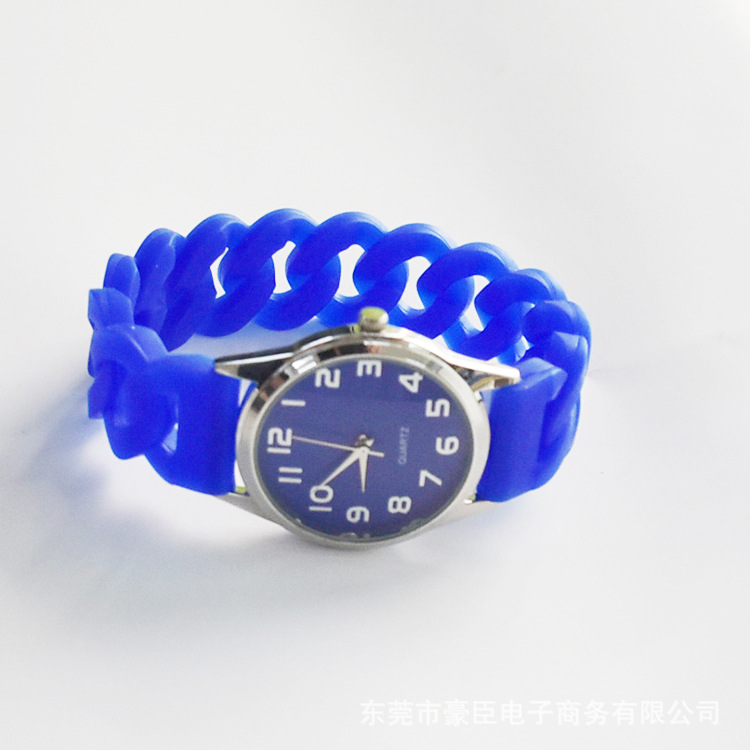 硅胶麻花手表 麻花硅胶石英手表  镂空硅胶麻花手表
