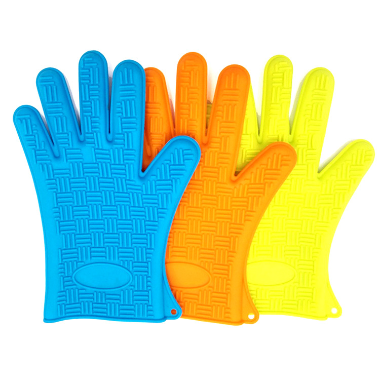 厂家直销硅胶烘焙耐高温烤箱微波炉手套隔热防滑加厚加长单只价|ru