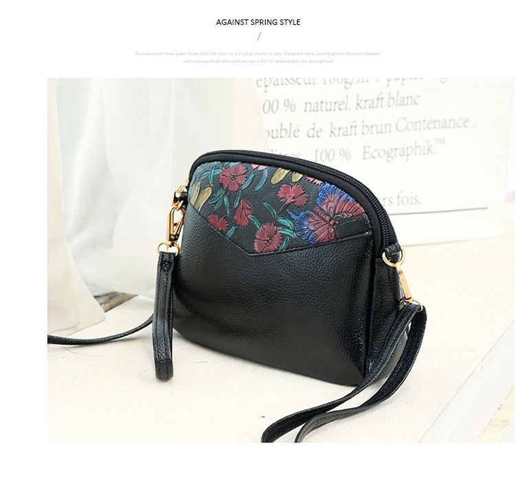 Women's Mini Pu Leather Flower Fashion Embroidery Round Zipper Crossbody Bag display picture 12