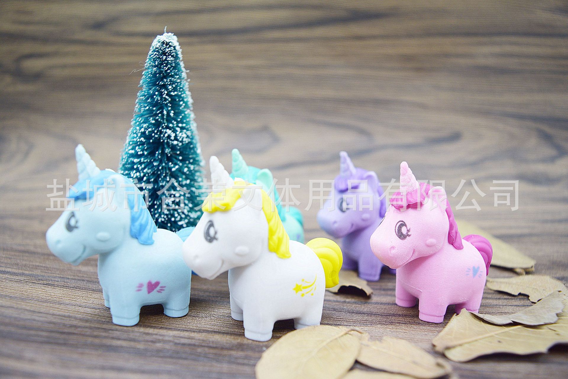 Caricatura encantadora unicornio 3D borradora creativa artículos para estudiantes premios en stock al por mayor color OEM personalizado