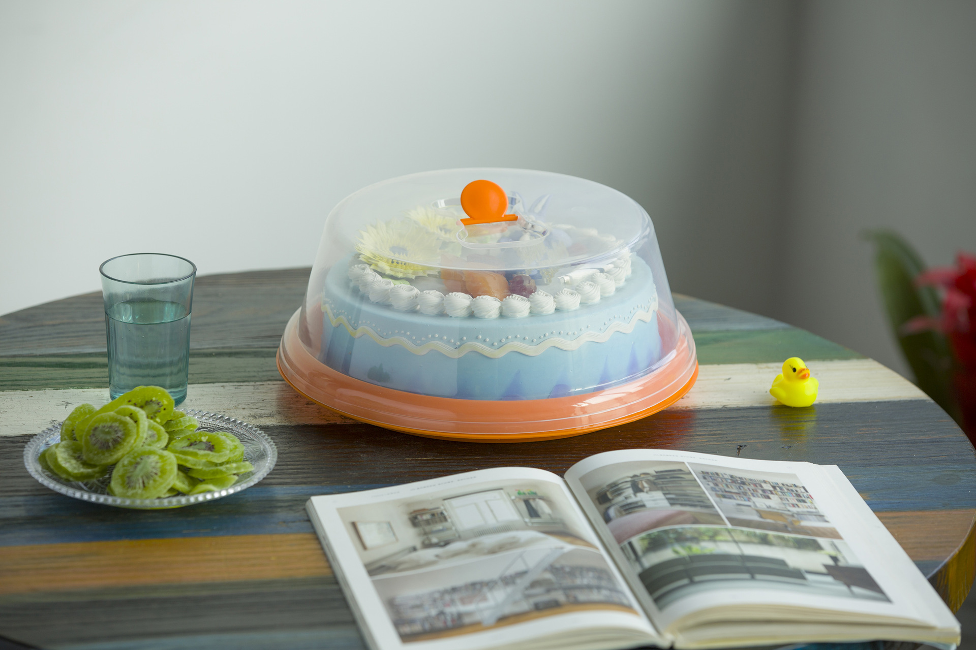 圆形蛋糕盒手提透明食品级10寸生日蛋糕打包盒重复使用烘焙工具