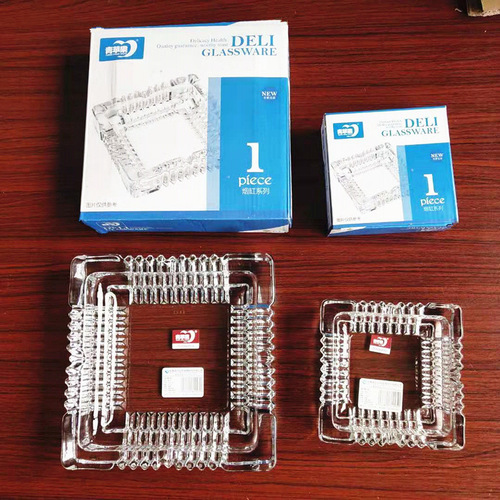 Bulk YG1016 Green Apple Square Crystal Creative National Trend Ashtray Glass Ins Ashtray Can Be Used As LOGO