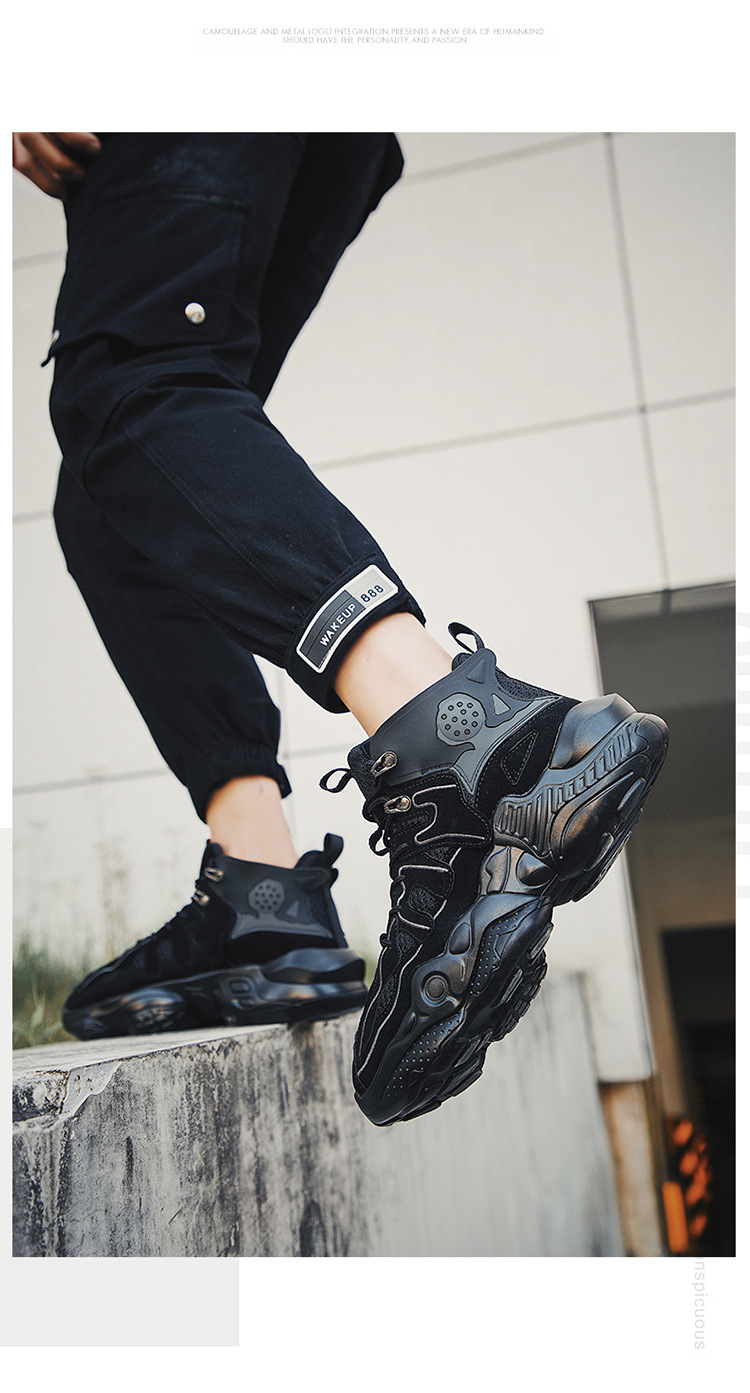 Designer Fashion Men's Shoes Spring and Autumn Sports Korean Edition Versatile Basketball Shoes Men's Trendy Shoes Casual High Top Shoes_voghion.com