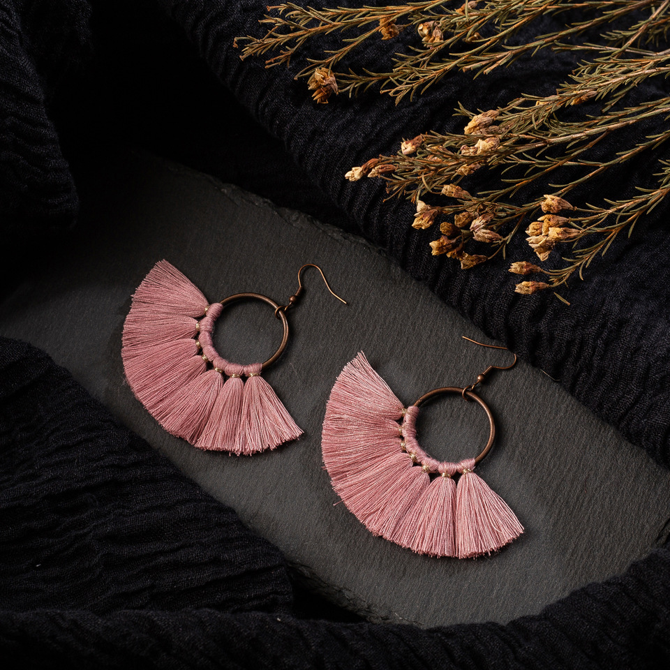 Bohemia Big Circle Tassel  Alloy Earrings display picture 23