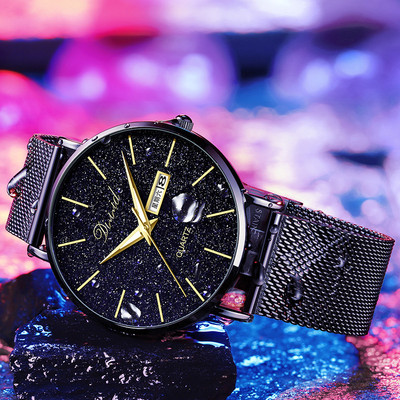 帝兹星空手表男青少年学生潮流防水夜光超薄机械抖音网红男士手表