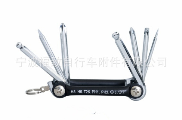 出口热销自行车工具自行车维修五金工具 多功能梅花修车工具带扣