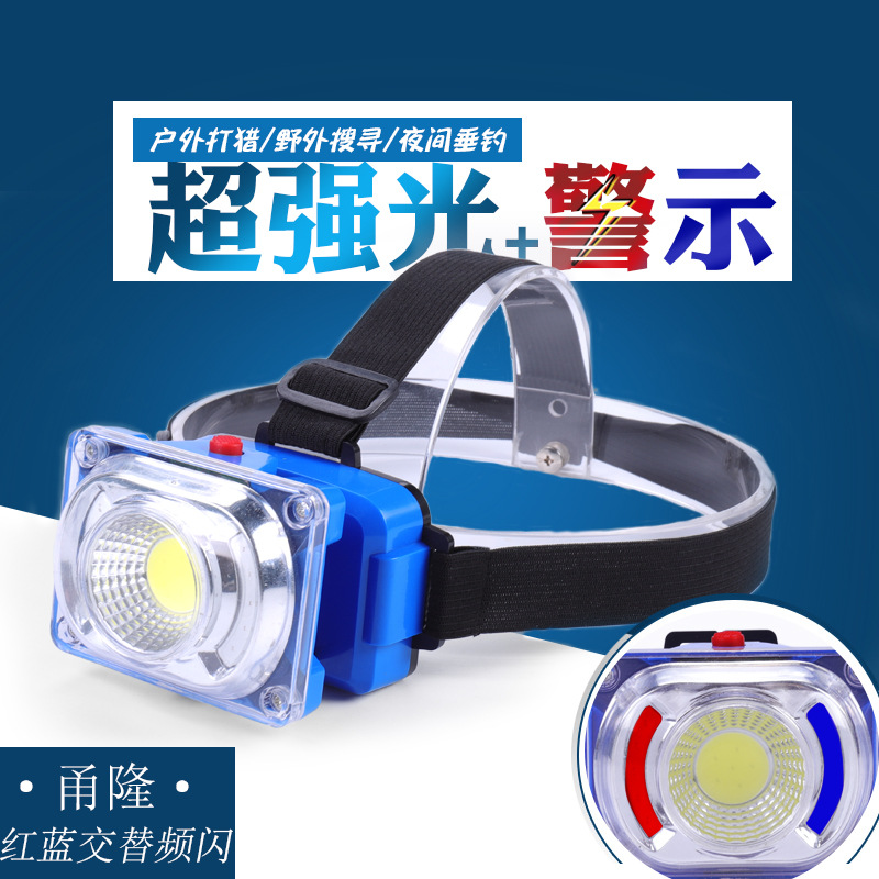跨境新款定焦强光LED照明头灯 户外探照USB充电头灯COB头戴式电筒