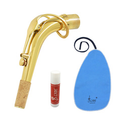 E-flat alto saxophone bent neck brass material comes with cork paste, strip cloth, cleaning set, musical instrument accessories