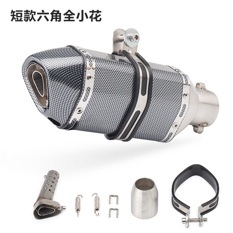 Motorcycle modified sports car Fuxi Kawasaki large displacement racing hexagonal universal Huanglong 600 Scorpio exhaust pipe