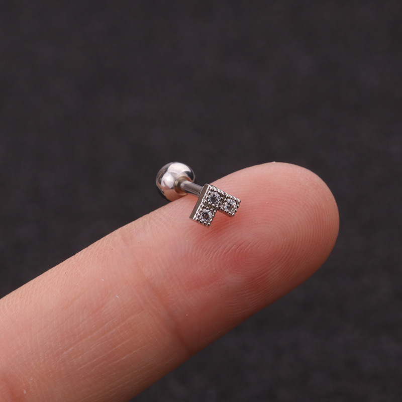 Fashion new zircon flower love bowknot screw alloy ear bone nails