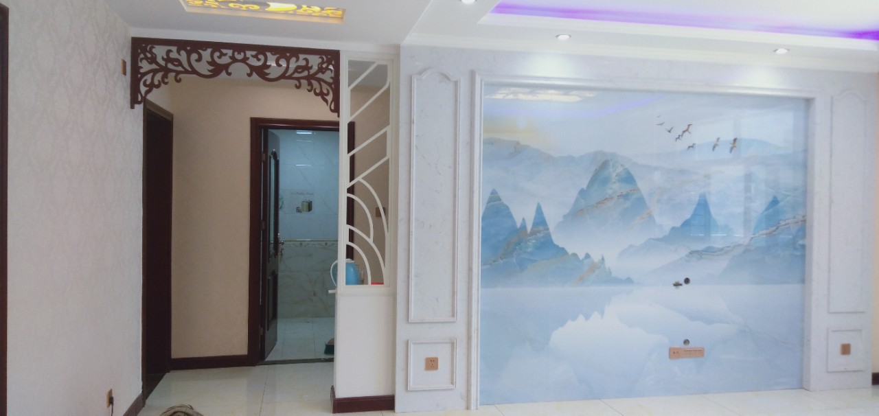Manufactor major customized a living room Restaurant Chinese style European style Image of the wall TV backdrop ceramic tile Crystal Stone