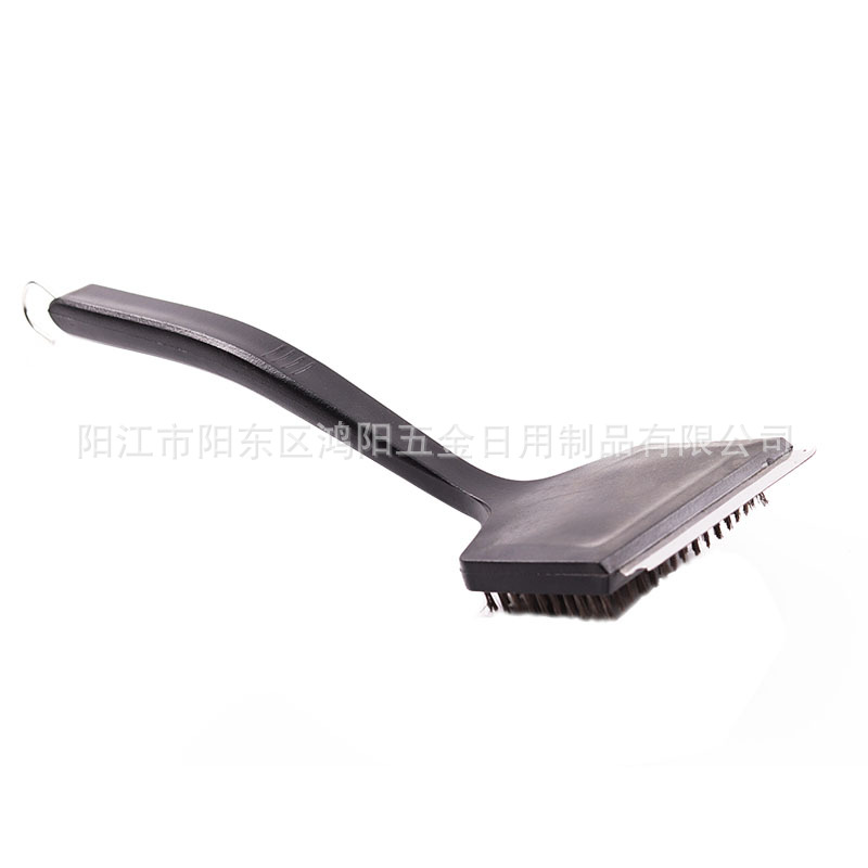 Cepillo de alambre de acero inoxidable barbacoa cepillo barbacoa herramienta de limpieza cepillo de limpieza mango largo gancho grande cepillo para hornear