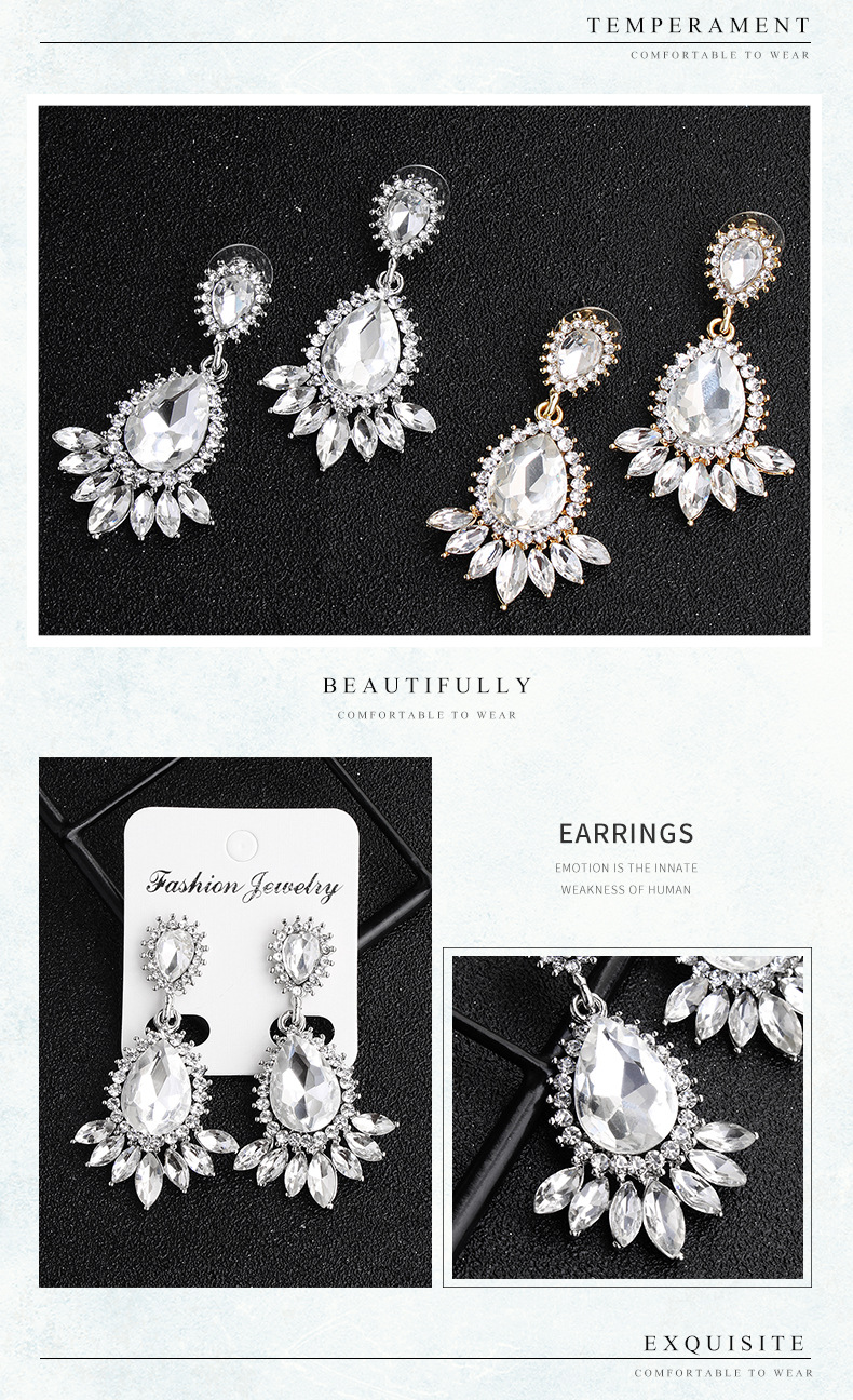 Fashion Retro Palace Ethnic Style Exaggerated Crystal Long Ladies Earrings For Women display picture 3