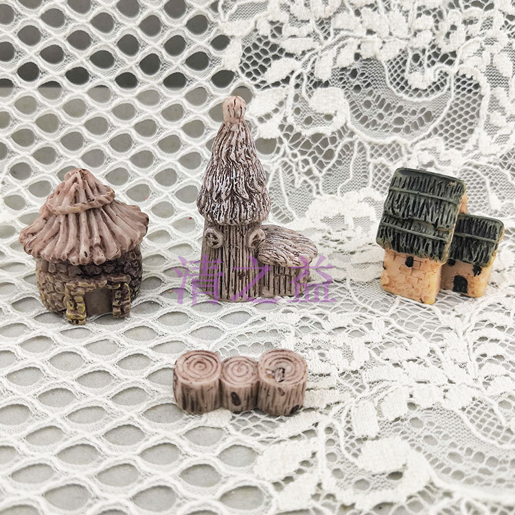 Small realistic three dimensional house handmade, clay, accessory, micro landscape, DIY