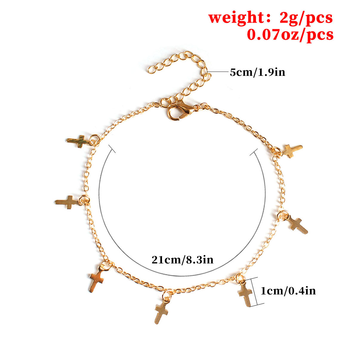 Cross border European and American fashion popular foot ornament cross Anklet women's manufacturer's new style first one hair