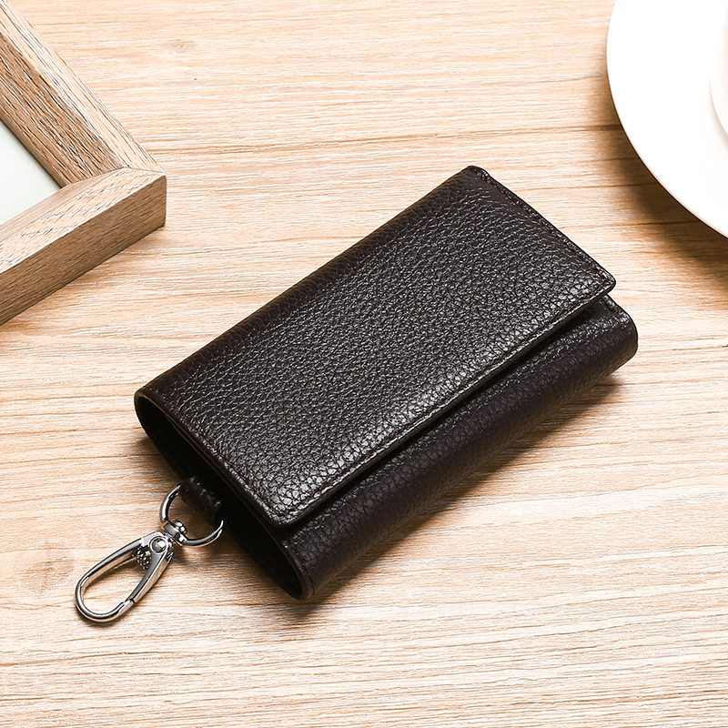 Comercio exterior nuevo bolso de la llave de la puerta de la cremallera cintura colgando Cartera de cuero bolso de la tarjeta femenina multi-funcional moda llavero pareja