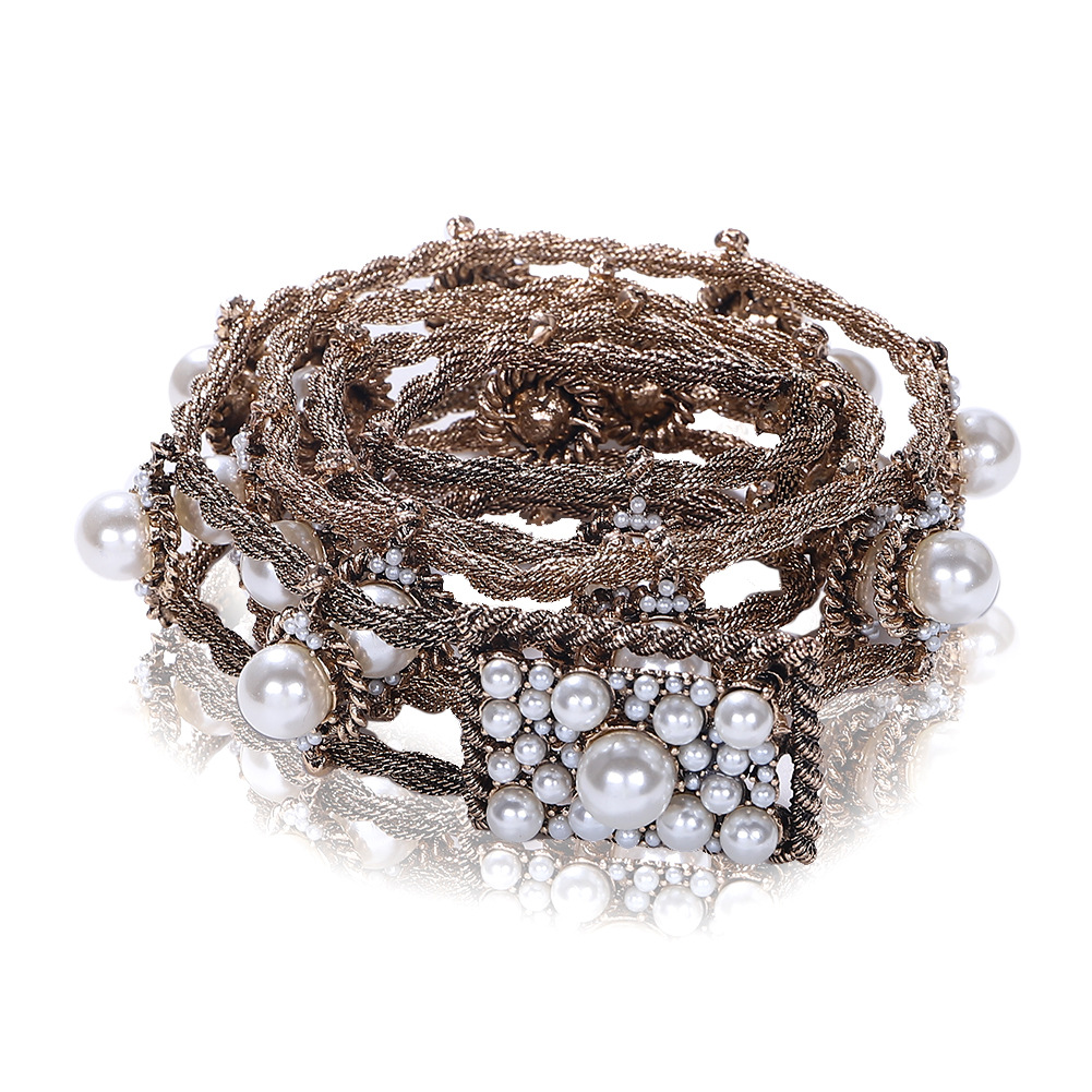Alloy Diamond Pearl Belt Fashion Retro Belt Jewelry Accessories Casual Apparel Accessories display picture 3