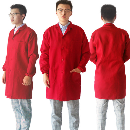 Wholesale factory work coats, long-sleeved protective workwear, work uniforms with extra size, large and long robes, warehouse uniforms, printed work clothes